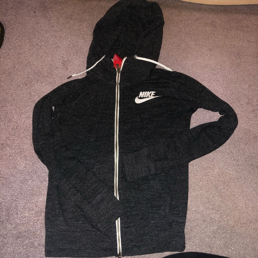 Small charcoal grey Nike zip up hoodie